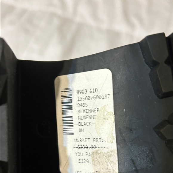 Marc Fisher Black Leather Combat Boots with Patterned Laces, Retails for $239 - Picture 6 of 12